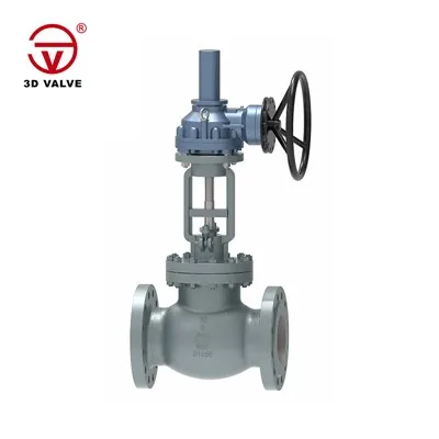 Supapă cu glob acționată prin angrenaje