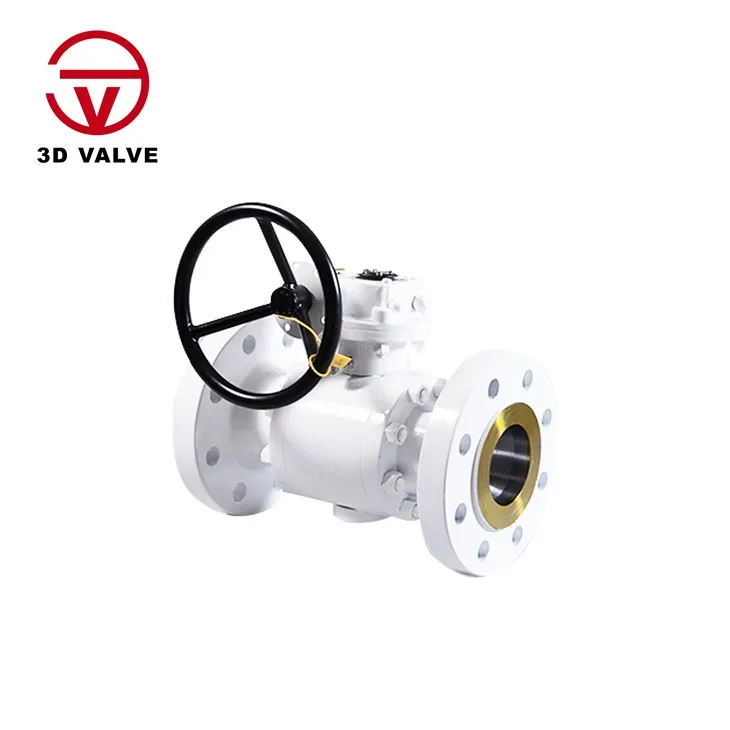 Valvă cu bilă montată de 12 ", roată de mână cu un angrenaj, SS316, RTJ Capete cu flanșă, port complet, API-ul sigur de foc 607\/6FA